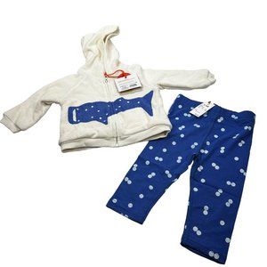 Christian Robinson Boy's Size 6-9 Month Whale Print Hoodie And Pant Set New